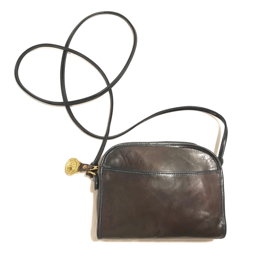 Brahmin Dark Cognac Leather Crossbody Bag